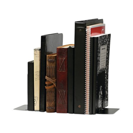 Universal Economy Bookends, Standard, 4.75 x 5.25 x 5, Heavy Gauge Steel, Black, Pair UNV54051